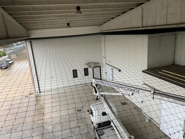 Rete anti piccioni capannone